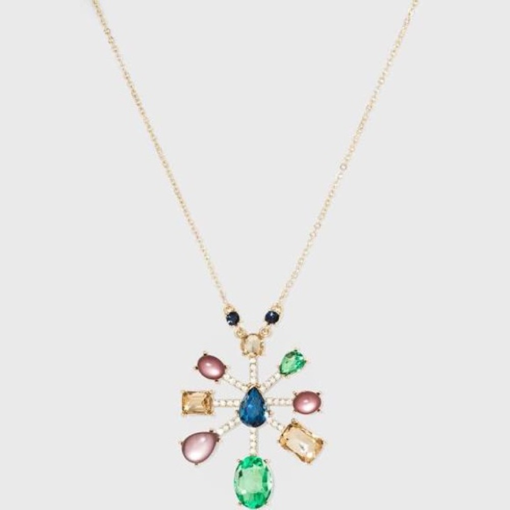 Gemstone Starburst Pendant Necklace